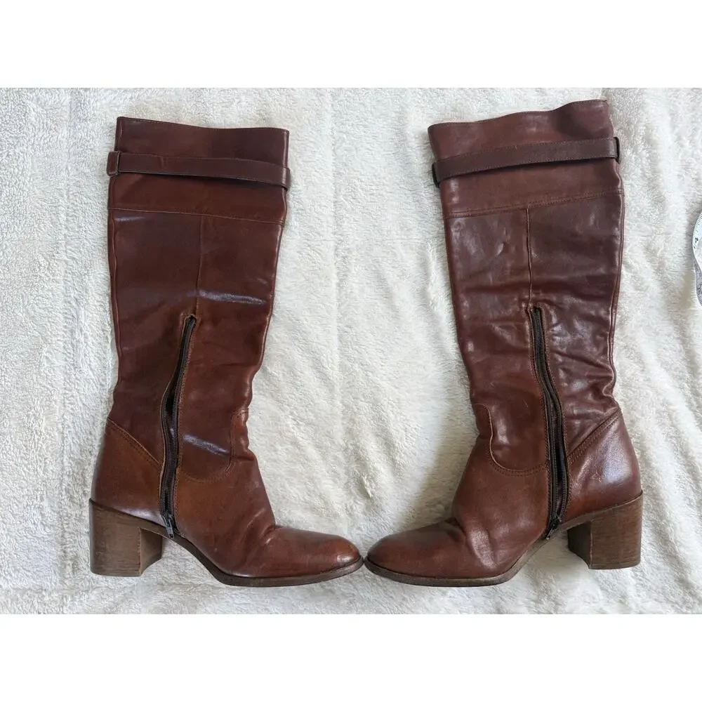 Coach Saxton Knee High Boots, Tan/Brown Leather, Women’s Size 9 - Picture 5 of 7